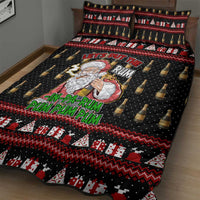 Santa Claus Christmas Quilt Bed Set Xmas Holiday Patterns - Wonder Print Shop