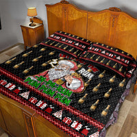 Santa Claus Christmas Quilt Bed Set Xmas Holiday Patterns - Wonder Print Shop