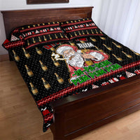 Santa Claus Christmas Quilt Bed Set Xmas Holiday Patterns - Wonder Print Shop