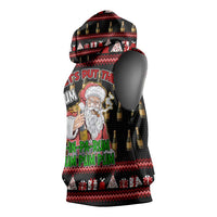 Santa Claus Christmas Sleeveless Hoodie Xmas Holiday Patterns - Wonder Print Shop