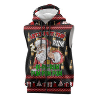 Santa Claus Christmas Sleeveless Zip Hoodie Xmas Holiday Patterns - Wonder Print Shop