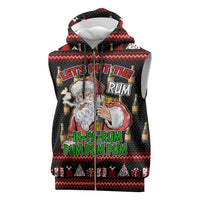 Santa Claus Christmas Sleeveless Zip Hoodie Xmas Holiday Patterns - Wonder Print Shop