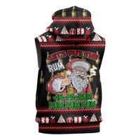 Santa Claus Christmas Sleeveless Zip Hoodie Xmas Holiday Patterns - Wonder Print Shop
