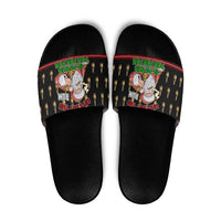 Santa Claus Christmas Slide Sandals Xmas Holiday Patterns - Wonder Print Shop