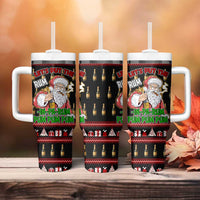 Santa Claus Christmas Tumbler With Handle Xmas Holiday Patterns - Wonder Print Shop