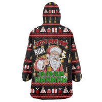 Santa Claus Christmas Wearable Blanket Hoodie Xmas Holiday Patterns - Wonder Print Shop