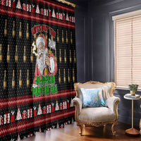 Santa Claus Christmas Window Curtain Xmas Holiday Patterns - Wonder Print Shop