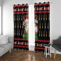 Santa Claus Christmas Window Curtain Xmas Holiday Patterns - Wonder Print Shop
