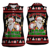 Santa Claus Christmas Women Sleeveless Polo Shirt Xmas Holiday Patterns - Wonder Print Shop