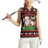 Santa Claus Christmas Women Sleeveless Polo Shirt Xmas Holiday Patterns - Wonder Print Shop