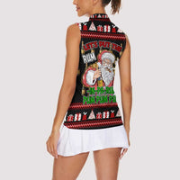 Santa Claus Christmas Women Sleeveless Polo Shirt Xmas Holiday Patterns - Wonder Print Shop