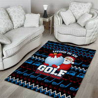 Santa Clause Golf Wonderland Christmas Area Rug Xmas Holiday Patterns - Wonder Print Shop