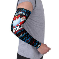 Santa Clause Golf Wonderland Christmas Arm Sleeves Xmas Holiday Patterns - Wonder Print Shop