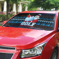 Santa Clause Golf Wonderland Christmas Auto Sun Shade Xmas Holiday Patterns - Wonder Print Shop