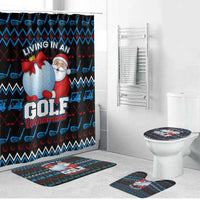Santa Clause Golf Wonderland Christmas Bathroom Set Xmas Holiday Patterns - Wonder Print Shop