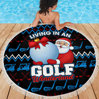 Santa Clause Golf Wonderland Christmas Beach Blanket Xmas Holiday Patterns - Wonder Print Shop