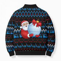 Santa Clause Golf Wonderland Christmas Bomber Puffer Jacket Xmas Holiday Patterns - Wonder Print Shop