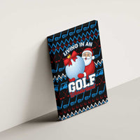 Santa Clause Golf Wonderland Christmas Canvas Wall Art Xmas Holiday Patterns - Wonder Print Shop