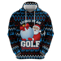 Santa Clause Golf Wonderland Christmas Hoodie Xmas Holiday Patterns - Wonder Print Shop