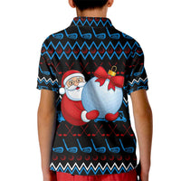 Santa Clause Golf Wonderland Christmas Kid Polo Shirt Xmas Holiday Patterns - Wonder Print Shop