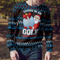 Santa Clause Golf Wonderland Christmas Ugly Christmas Sweater Xmas Holiday Patterns - Wonder Print Shop