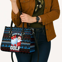 Santa Clause Golf Wonderland Christmas Leather Bag Xmas Holiday Patterns - Wonder Print Shop