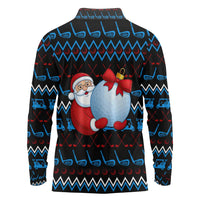 Santa Clause Golf Wonderland Christmas Long Sleeve Polo Shirt Xmas Holiday Patterns - Wonder Print Shop