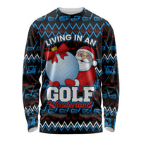 Santa Clause Golf Wonderland Christmas Long Sleeve Shirt Xmas Holiday Patterns - Wonder Print Shop