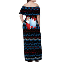 Santa Clause Golf Wonderland Christmas Off Shoulder Maxi Dress Xmas Holiday Patterns - Wonder Print Shop