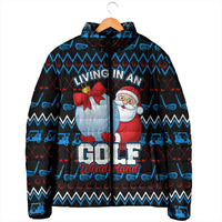 Santa Clause Golf Wonderland Christmas Padded Jacket Xmas Holiday Patterns - Wonder Print Shop