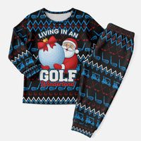 Santa Clause Golf Wonderland Christmas Pajama Set Xmas Holiday Patterns - Wonder Print Shop