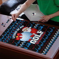 Santa Clause Golf Wonderland Christmas Puzzle Xmas Holiday Patterns - Wonder Print Shop
