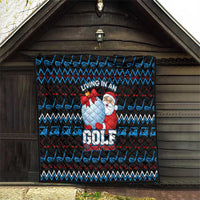 Santa Clause Golf Wonderland Christmas Quilt Xmas Holiday Patterns - Wonder Print Shop