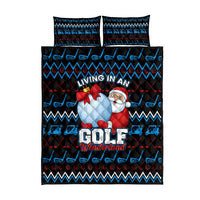 Santa Clause Golf Wonderland Christmas Quilt Bed Set Xmas Holiday Patterns - Wonder Print Shop