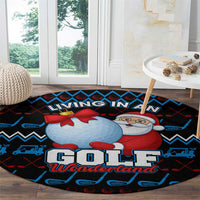 Santa Clause Golf Wonderland Christmas Round Carpet Xmas Holiday Patterns - Wonder Print Shop