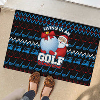 Santa Clause Golf Wonderland Christmas Rubber Doormat Xmas Holiday Patterns - Wonder Print Shop