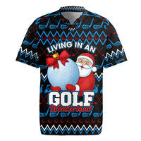 Santa Clause Golf Wonderland Christmas Rugby Jersey Xmas Holiday Patterns - Wonder Print Shop