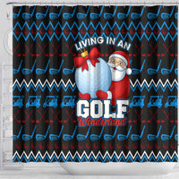 Santa Clause Golf Wonderland Christmas Shower Curtain Xmas Holiday Patterns - Wonder Print Shop