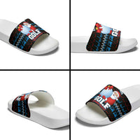 Santa Clause Golf Wonderland Christmas Slide Sandals Xmas Holiday Patterns - Wonder Print Shop