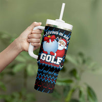 Santa Clause Golf Wonderland Christmas Tumbler With Handle Xmas Holiday Patterns - Wonder Print Shop
