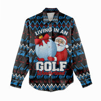 Santa Clause Golf Wonderland Christmas Women Casual Shirt Xmas Holiday Patterns - Wonder Print Shop
