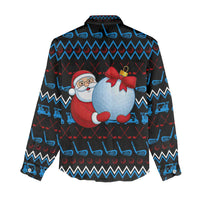 Santa Clause Golf Wonderland Christmas Women Casual Shirt Xmas Holiday Patterns - Wonder Print Shop