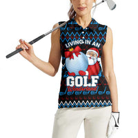 Santa Clause Golf Wonderland Christmas Women Sleeveless Polo Shirt Xmas Holiday Patterns - Wonder Print Shop