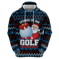 Santa Clause Golf Wonderland Christmas Zip Hoodie Xmas Holiday Patterns - Wonder Print Shop