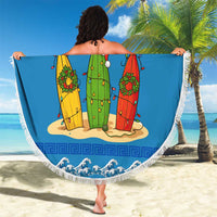 Santa Fist Christmas Beach Blanket Xmas Holiday Patterns - Wonder Print Shop