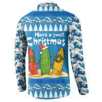 Santa Fist Christmas Button Sweatshirt Xmas Holiday Patterns - Wonder Print Shop