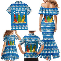 Santa Fist Christmas Family Matching Mermaid Dress and Hawaiian Shirt Xmas Holiday Patterns - Wonder Print Shop