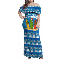 Santa Fist Christmas Family Matching Off Shoulder Maxi Dress and Hawaiian Shirt Xmas Holiday Patterns - Wonder Print Shop