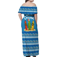 Santa Fist Christmas Family Matching Off Shoulder Maxi Dress and Hawaiian Shirt Xmas Holiday Patterns - Wonder Print Shop