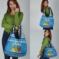 Santa Fist Christmas Grocery Bag Xmas Holiday Patterns - Wonder Print Shop